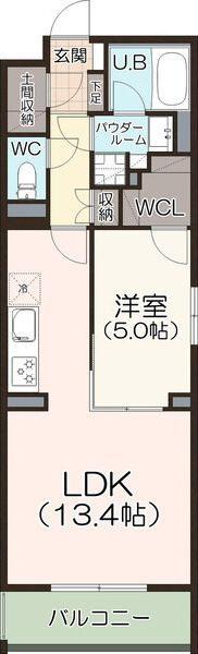 グラーツ F(1LDK/1階)の間取り写真