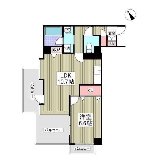 ジェントリービル高島平(1K/5階)の間取り写真