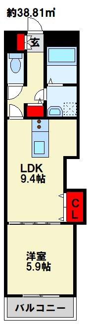 グランアピエ(1LDK/5階)の間取り写真