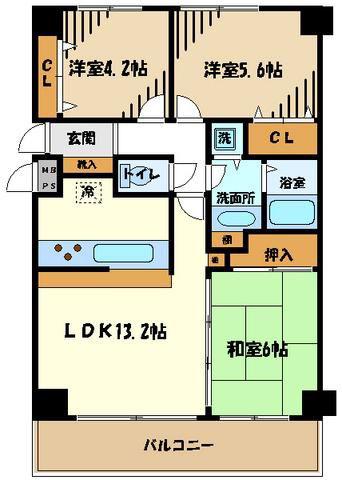 GLEASON GARDEN(3LDK/5階)の間取り写真