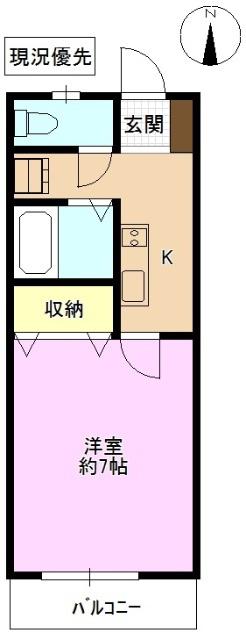 アパルト長野I(1K/3階)の間取り写真