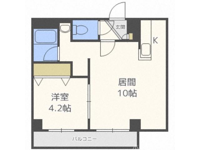 フィオーレ参番館(1LDK/2階)の間取り写真