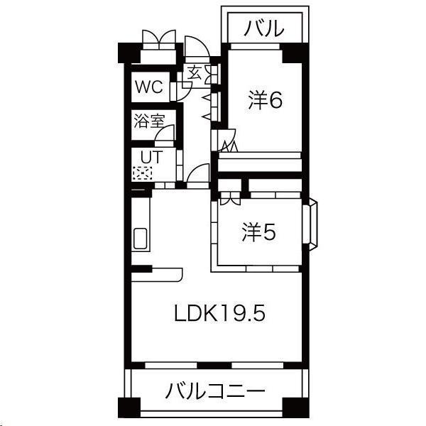 ソフィア天神山(2LDK/1階)の間取り写真