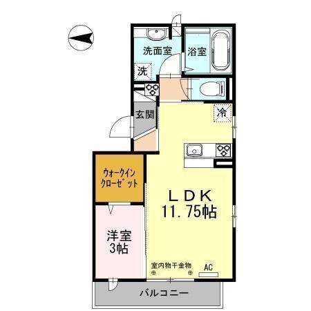 OTTS K2(1LDK/3階)の間取り写真