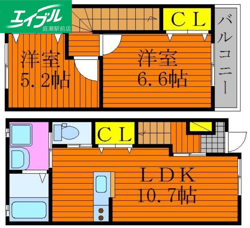 CASA UN.FLEUR(2LDK/1階)の間取り写真