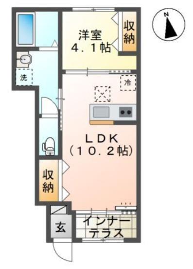 船橋市夏見台1丁目アパート(1LDK/1階)の間取り写真