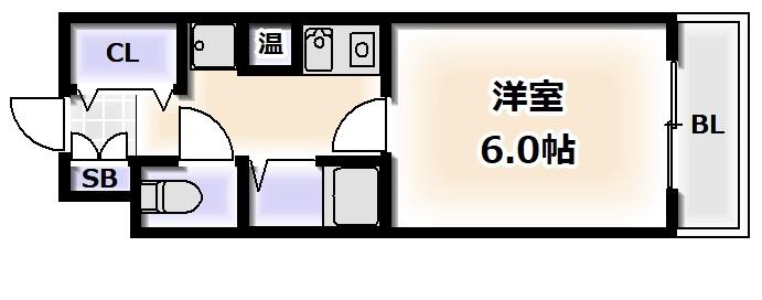 オーシャン長居公園(1K/4階)の間取り写真