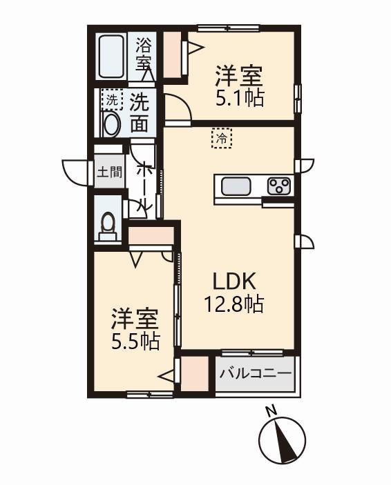 レモーネII(2LDK/1階)の間取り写真