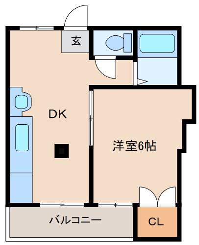 夏山マンション(1DK/3階)の間取り写真