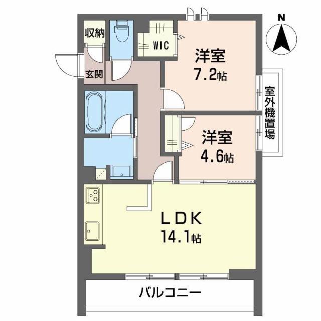 ロンサール・ブラン(2LDK/3階)の間取り写真