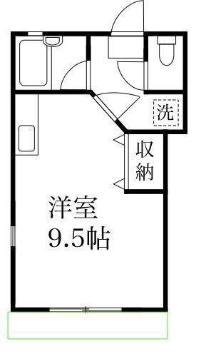 ニューライト(1K/1階)の間取り写真