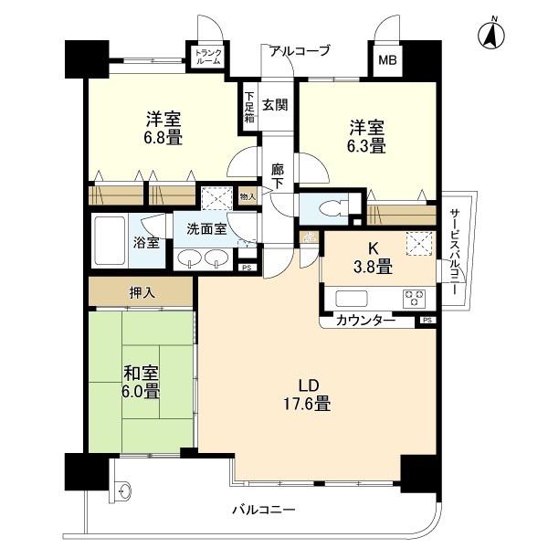 東急ドエル・アルス和泉中央(3LDK/9階)の間取り写真