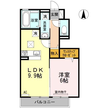 SEEDS WIT北矢三(1LDK/1階)の間取り写真