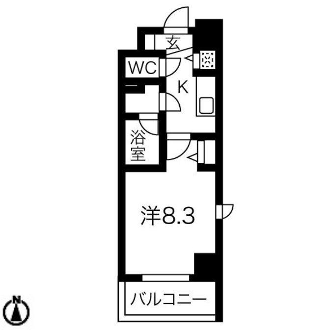 MDI.J ESAKA COURT(1K/6階)の間取り写真
