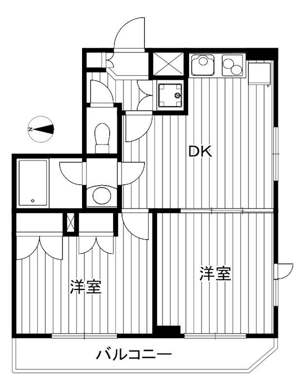 ルーブル小竹向原弐番館(2DK/5階)の間取り写真