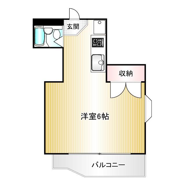 英美コーポ(1K/2階)の間取り写真