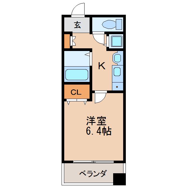 プレサンス栄メディパーク(1K/3階)の間取り写真