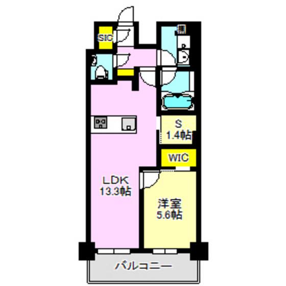 クレアシオンあら町(1SLDK/7階)の間取り写真