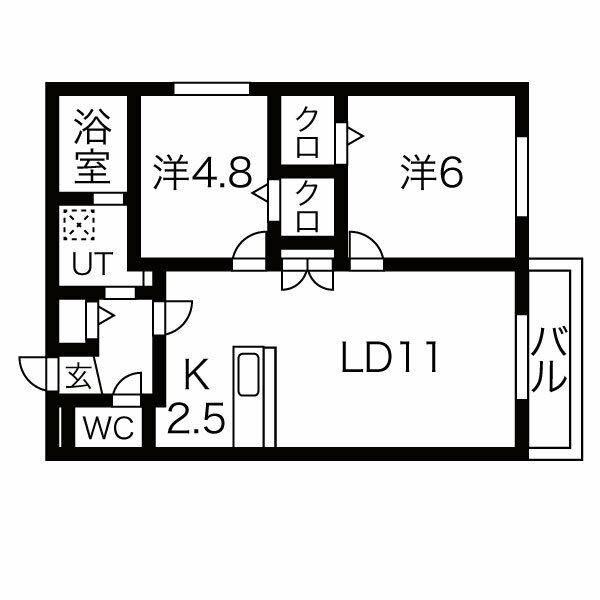 AO AKUA N35(2LDK/3階)の間取り写真