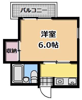 晩成ハイツ関目(1DK/1階)の間取り写真