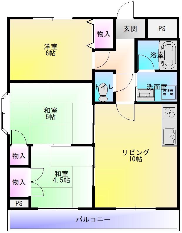 メゾンデトワール(3LDK/3階)の間取り写真
