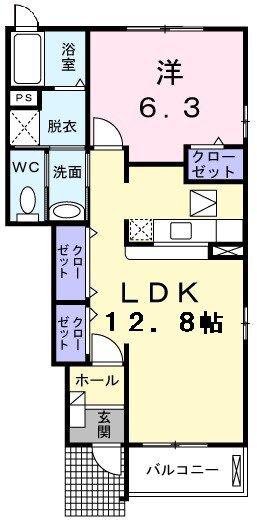 アレグリア・K(1LDK/1階)の間取り写真