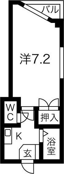 七福堂マンション(1K/3階)の間取り写真