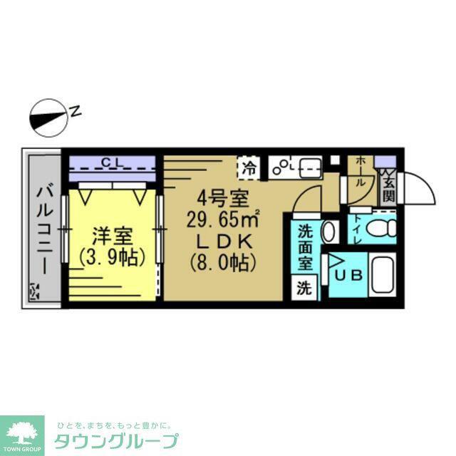 フロレゾン稲毛(1LDK/3階)の間取り写真