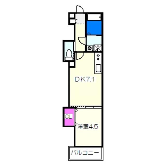 TKアンバーコート浜寺(1DK/3階)の間取り写真
