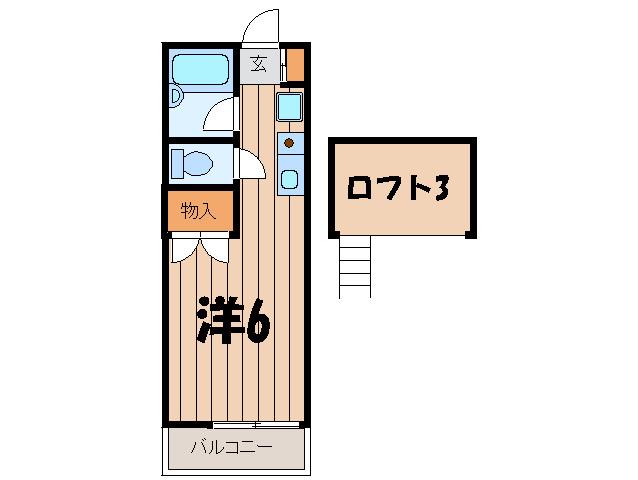 マリオン多摩川(ワンルーム/2階)の間取り写真