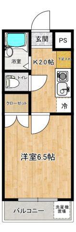 リベラル参番館(1K/1階)の間取り写真