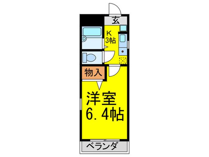 ウエストヒル(1K/1階)の間取り写真