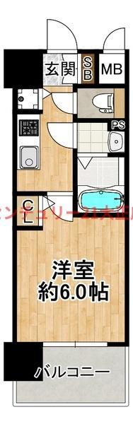 エスリード大阪エヴォルツ(1K/14階)の間取り写真