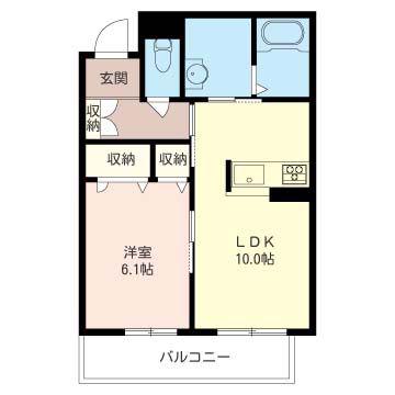 ベルデヤマダ(1LDK/2階)の間取り写真