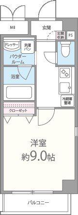 MID VILLAGE 妙(1K/3階)の間取り写真