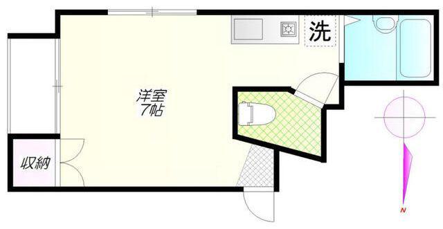 TANABE(ワンルーム/2階)の間取り写真