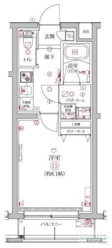 クオリタス護国寺(1K/4階)の間取り写真