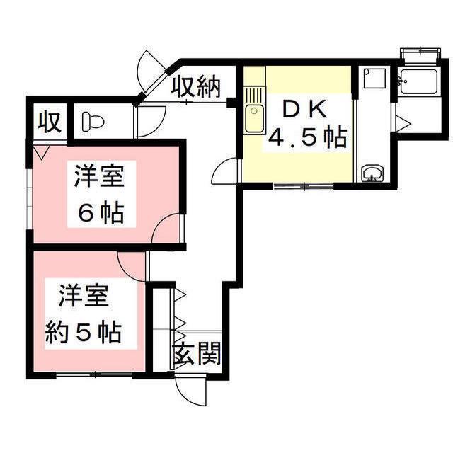 コーポ東柳ケ瀬(2K/1階)の間取り写真