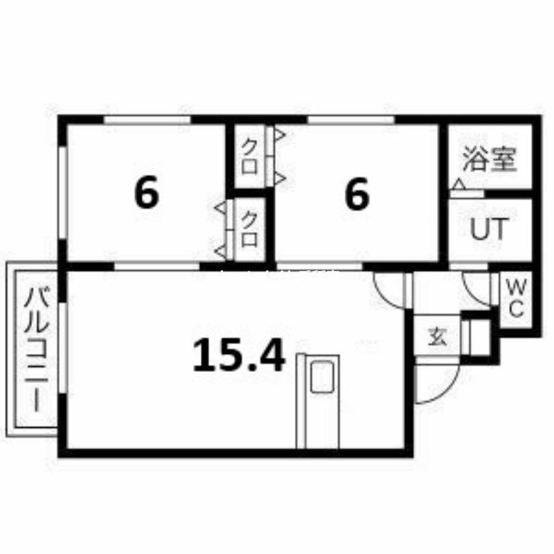 ビッグブリッヂ富丘(2LDK/3階)の間取り写真