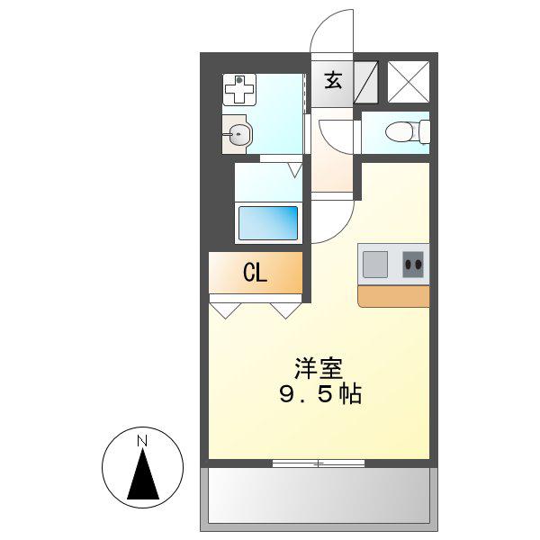 プレサンス名古屋駅前(ワンルーム/6階)の間取り写真