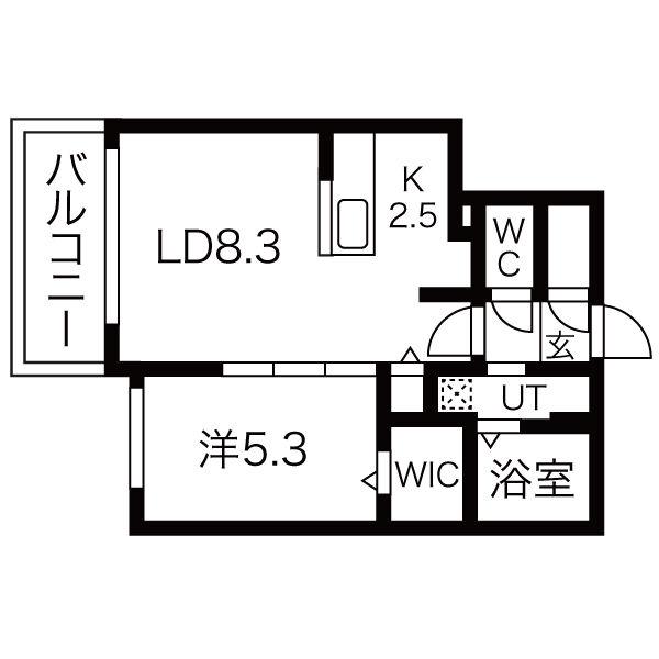 MIDTOWN TERRACE N20 ミッドタウンテラス(1LDK/3階)の間取り写真