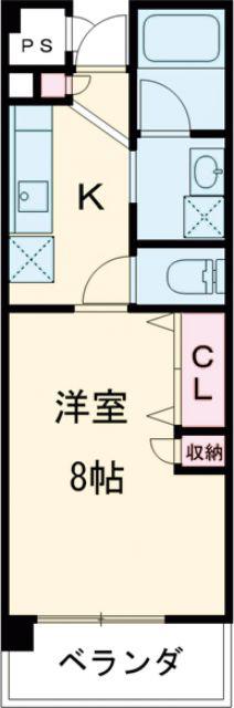 グランシャンブル(1K/2階)の間取り写真