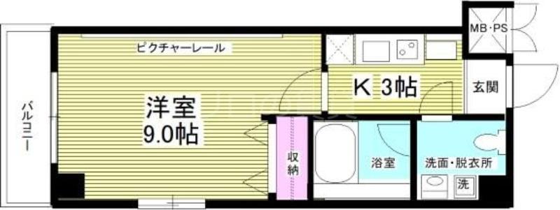 SPERANZA(1K/2階)の間取り写真