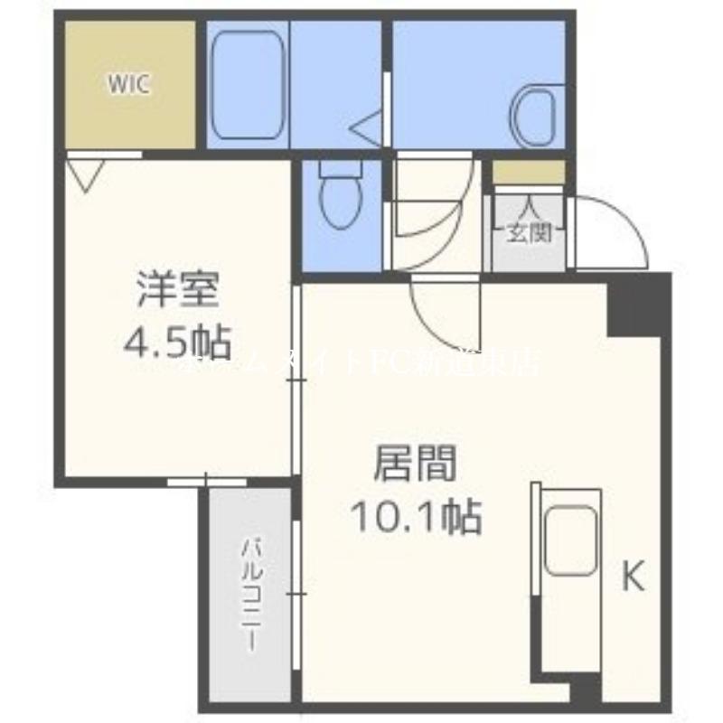 コローレ元町(1LDK/4階)の間取り写真