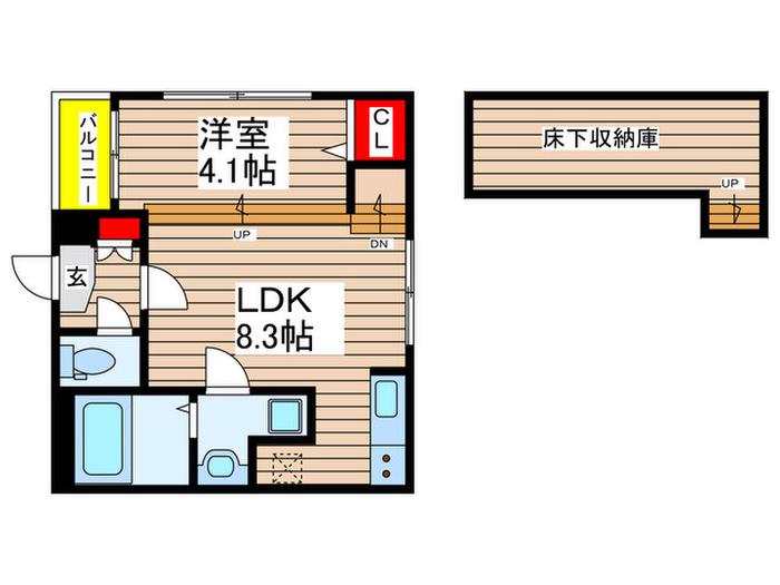 カノーパス日比野(1LDK/1階)の間取り写真