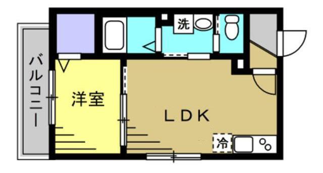 AJOUR新松戸02(1LDK/2階)の間取り写真