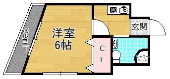 ほーむ21倉治(1K/3階)の間取り写真