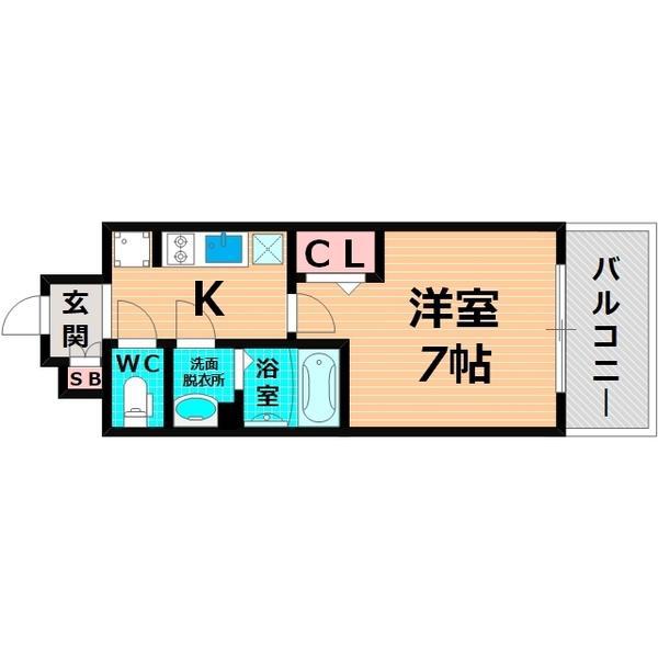 スワンズシティ大阪城コスタ(1K/11階)の間取り写真