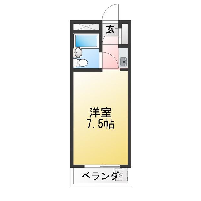グリーンラークひばり北(1K/1階)の間取り写真