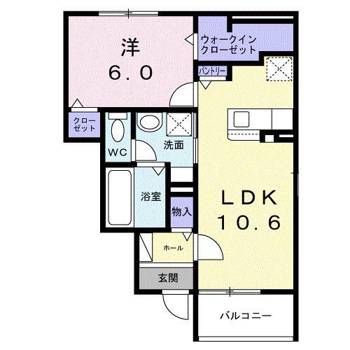 ルミエールM II(1LDK/1階)の間取り写真